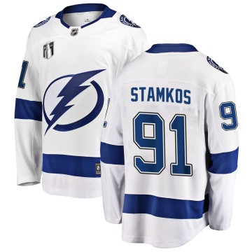 Breakaway Fanatics Branded Men's Steven Stamkos Tampa Bay Lightning Away 2022 Stanley Cup Final Jersey - White