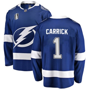 Breakaway Fanatics Branded Men's Trevor Carrick Tampa Bay Lightning Home 2022 Stanley Cup Final Jersey - Blue