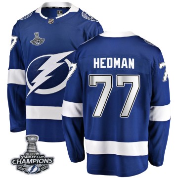Breakaway Fanatics Branded Men's Victor Hedman Tampa Bay Lightning Home 2020 Stanley Cup Champions Jersey - Blue