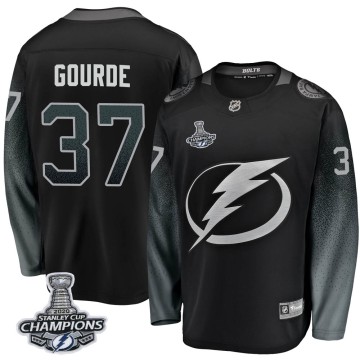 Breakaway Fanatics Branded Men's Yanni Gourde Tampa Bay Lightning Alternate 2020 Stanley Cup Champions Jersey - Black
