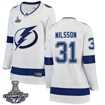 Breakaway Fanatics Branded Women's Anders Nilsson Tampa Bay Lightning Away 2020 Stanley Cup Champions Jersey - White