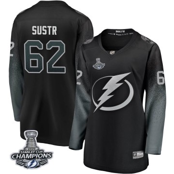 Breakaway Fanatics Branded Women's Andrej Sustr Tampa Bay Lightning Alternate 2020 Stanley Cup Champions Jersey - Black