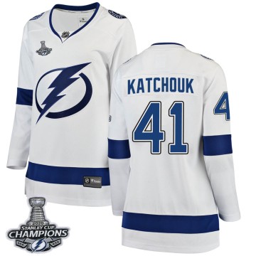 Breakaway Fanatics Branded Women's Boris Katchouk Tampa Bay Lightning Away 2020 Stanley Cup Champions Jersey - White