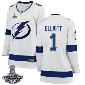 Breakaway Fanatics Branded Women's Brian Elliott Tampa Bay Lightning Away 2020 Stanley Cup Champions Jersey - White
