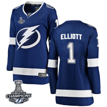 Breakaway Fanatics Branded Women's Brian Elliott Tampa Bay Lightning Home 2020 Stanley Cup Champions Jersey - Blue