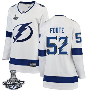 Breakaway Fanatics Branded Women's Cal Foote Tampa Bay Lightning Away 2020 Stanley Cup Champions Jersey - White