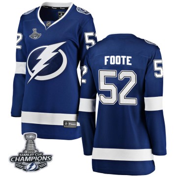 Breakaway Fanatics Branded Women's Cal Foote Tampa Bay Lightning Home 2020 Stanley Cup Champions Jersey - Blue