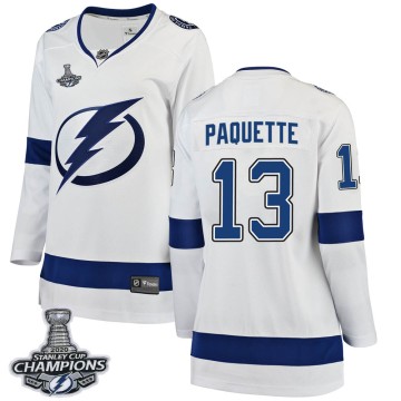 Breakaway Fanatics Branded Women's Cedric Paquette Tampa Bay Lightning Away 2020 Stanley Cup Champions Jersey - White