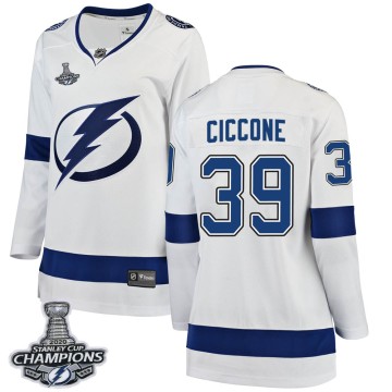 Breakaway Fanatics Branded Women's Enrico Ciccone Tampa Bay Lightning Away 2020 Stanley Cup Champions Jersey - White