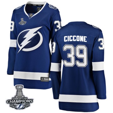 Breakaway Fanatics Branded Women's Enrico Ciccone Tampa Bay Lightning Home 2020 Stanley Cup Champions Jersey - Blue