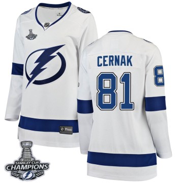 Breakaway Fanatics Branded Women's Erik Cernak Tampa Bay Lightning Away 2020 Stanley Cup Champions Jersey - White