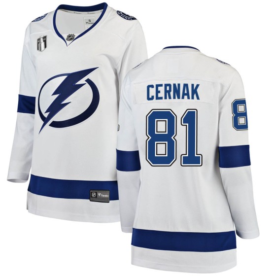 Breakaway Fanatics Branded Women's Erik Cernak Tampa Bay Lightning Away 2022 Stanley Cup Final Jersey - White