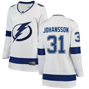 Breakaway Fanatics Branded Women's Jonas Johansson Tampa Bay Lightning Away Jersey - White