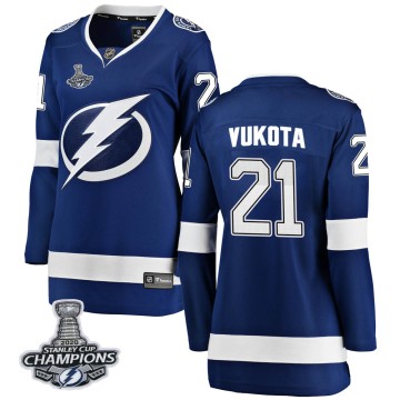 Breakaway Fanatics Branded Women's Mick Vukota Tampa Bay Lightning Home 2020 Stanley Cup Champions Jersey - Blue