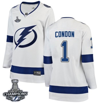 Breakaway Fanatics Branded Women's Mike Condon Tampa Bay Lightning Away 2020 Stanley Cup Champions Jersey - White