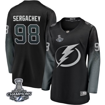 Breakaway Fanatics Branded Women's Mikhail Sergachev Tampa Bay Lightning Alternate 2020 Stanley Cup Champions Jersey - Black