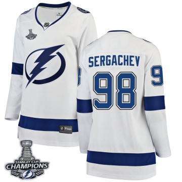 Breakaway Fanatics Branded Women's Mikhail Sergachev Tampa Bay Lightning Away 2020 Stanley Cup Champions Jersey - White