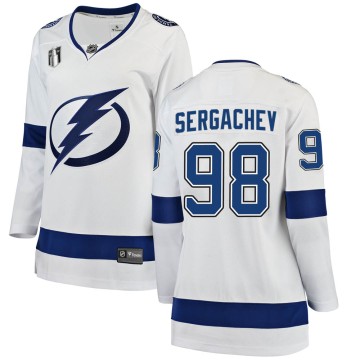 Breakaway Fanatics Branded Women's Mikhail Sergachev Tampa Bay Lightning Away 2022 Stanley Cup Final Jersey - White