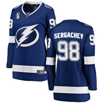 Breakaway Fanatics Branded Women's Mikhail Sergachev Tampa Bay Lightning Home 2022 Stanley Cup Final Jersey - Blue