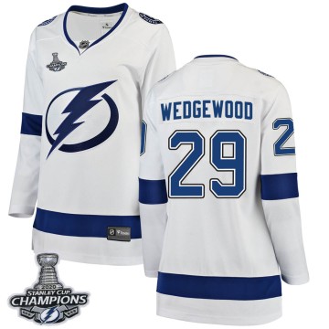 Breakaway Fanatics Branded Women's Scott Wedgewood Tampa Bay Lightning Away 2020 Stanley Cup Champions Jersey - White