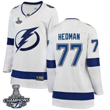 Breakaway Fanatics Branded Women's Victor Hedman Tampa Bay Lightning Away 2020 Stanley Cup Champions Jersey - White