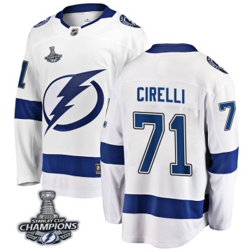 Breakaway Fanatics Branded Youth Anthony Cirelli Tampa Bay Lightning Away 2020 Stanley Cup Champions Jersey - White