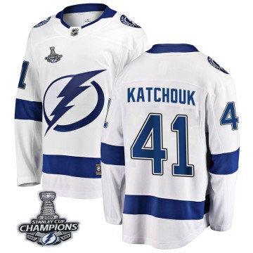 Breakaway Fanatics Branded Youth Boris Katchouk Tampa Bay Lightning Away 2020 Stanley Cup Champions Jersey - White