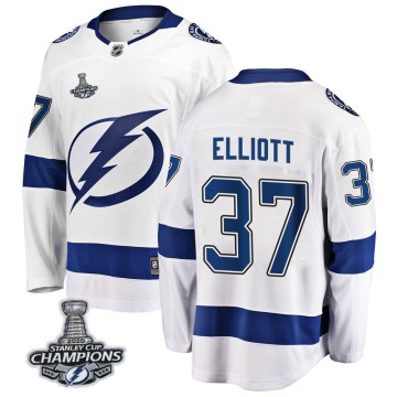 Breakaway Fanatics Branded Youth Brian Elliott Tampa Bay Lightning Away 2020 Stanley Cup Champions Jersey - White
