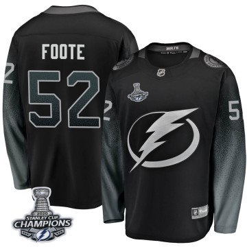 Breakaway Fanatics Branded Youth Cal Foote Tampa Bay Lightning Alternate 2020 Stanley Cup Champions Jersey - Black
