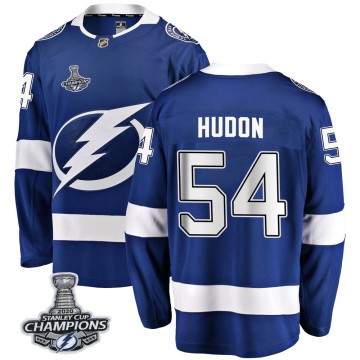 Breakaway Fanatics Branded Youth Charles Hudon Tampa Bay Lightning Home 2020 Stanley Cup Champions Jersey - Blue