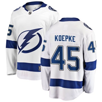 Breakaway Fanatics Branded Youth Cole Koepke Tampa Bay Lightning Away Jersey - White