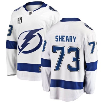 Breakaway Fanatics Branded Youth Conor Sheary Tampa Bay Lightning Away 2022 Stanley Cup Final Jersey - White