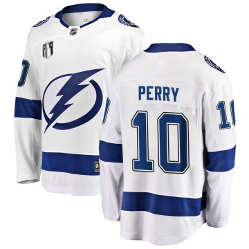 Breakaway Fanatics Branded Youth Corey Perry Tampa Bay Lightning Away 2022 Stanley Cup Final Jersey - White