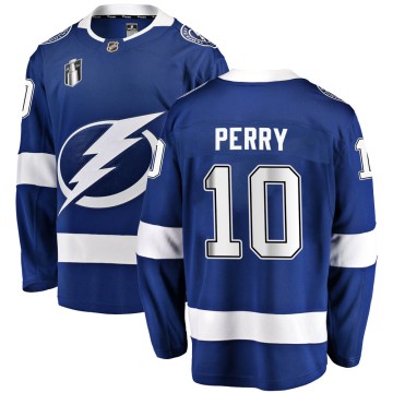 Breakaway Fanatics Branded Youth Corey Perry Tampa Bay Lightning Home 2022 Stanley Cup Final Jersey - Blue