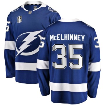 Breakaway Fanatics Branded Youth Curtis McElhinney Tampa Bay Lightning Home 2022 Stanley Cup Final Jersey - Blue