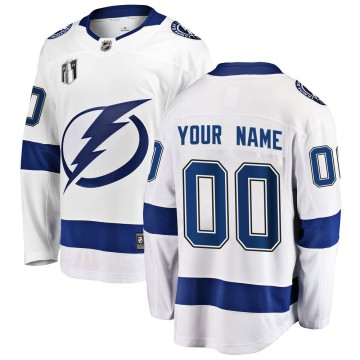 Breakaway Fanatics Branded Youth Custom Tampa Bay Lightning Custom Away 2022 Stanley Cup Final Jersey - White