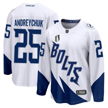 Breakaway Fanatics Branded Youth Dave Andreychuk Tampa Bay Lightning 2022 Stadium Series 2022 Stanley Cup Final Jersey - White