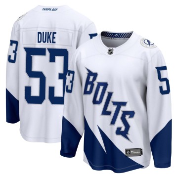 Breakaway Fanatics Branded Youth Dylan Duke Tampa Bay Lightning 2022 Stadium Series Jersey - White