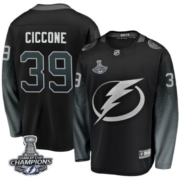 Breakaway Fanatics Branded Youth Enrico Ciccone Tampa Bay Lightning Alternate 2020 Stanley Cup Champions Jersey - Black