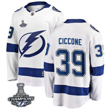 Breakaway Fanatics Branded Youth Enrico Ciccone Tampa Bay Lightning Away 2020 Stanley Cup Champions Jersey - White