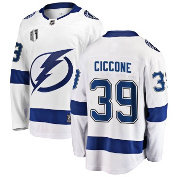 Breakaway Fanatics Branded Youth Enrico Ciccone Tampa Bay Lightning Away 2022 Stanley Cup Final Jersey - White