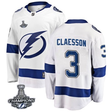 Breakaway Fanatics Branded Youth Fredrik Claesson Tampa Bay Lightning Away 2020 Stanley Cup Champions Jersey - White