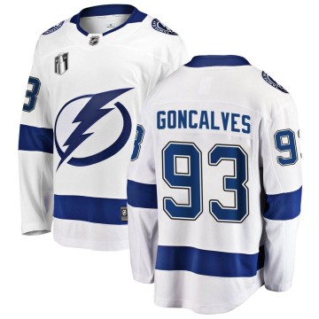 Breakaway Fanatics Branded Youth Gage Goncalves Tampa Bay Lightning Away 2022 Stanley Cup Final Jersey - White