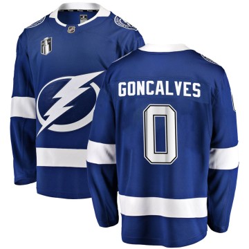 Breakaway Fanatics Branded Youth Gage Goncalves Tampa Bay Lightning Home 2022 Stanley Cup Final Jersey - Blue
