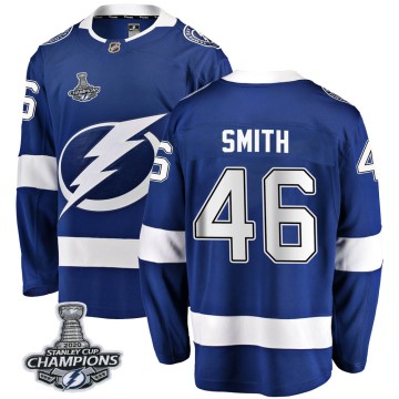 Breakaway Fanatics Branded Youth Gemel Smith Tampa Bay Lightning Home 2020 Stanley Cup Champions Jersey - Blue