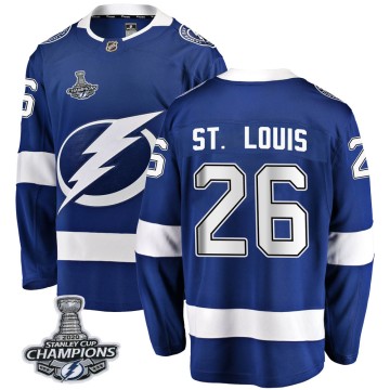 Breakaway Fanatics Branded Youth Martin St. Louis Tampa Bay Lightning Home 2020 Stanley Cup Champions Jersey - Blue