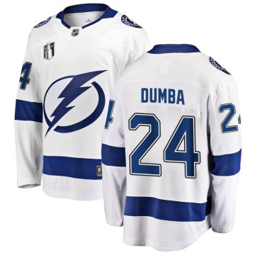 Breakaway Fanatics Branded Youth Matt Dumba Tampa Bay Lightning Away 2022 Stanley Cup Final Jersey - White