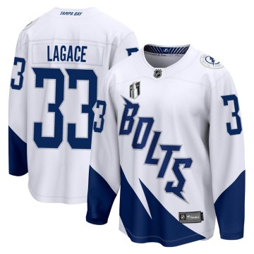 Breakaway Fanatics Branded Youth Maxime Lagace Tampa Bay Lightning 2022 Stadium Series 2022 Stanley Cup Final Jersey - White