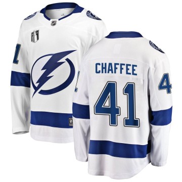 Breakaway Fanatics Branded Youth Mitchell Chaffee Tampa Bay Lightning Away 2022 Stanley Cup Final Jersey - White