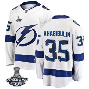 Breakaway Fanatics Branded Youth Nikolai Khabibulin Tampa Bay Lightning Away 2020 Stanley Cup Champions Jersey - White